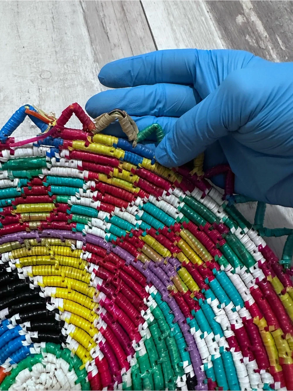 Jordanian heritage Colorful Woven Decorative Basket